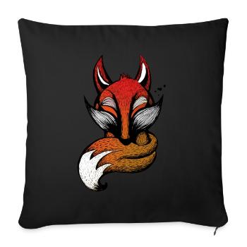 renard - Housse de coussin décorative 45 x 45 cm - noir - Devant