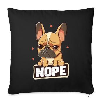 Bouledogue français Nope - Housse de coussin décorative 45 x 45 cm - noir - Devant