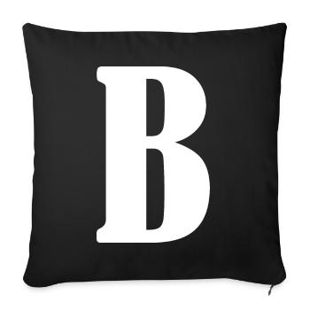 B - Sofa pillowcase 17,3'' x 17,3'' (45 x 45 cm) - black - Front