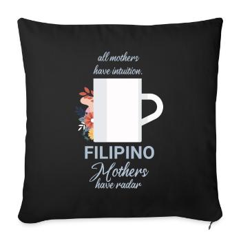 Filipino Mothers Coffee Design für stolze Pinoys - Sofakissenbezug 45 x 45 cm - Schwarz - Vorne
