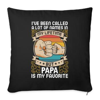 Idée de cadeau papa père fils appelé beaucoup de noms - Housse de coussin décorative 45 x 45 cm - noir - Devant