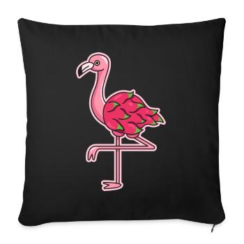 Flamingo Dragon Fruit Design for - Sofa pillowcase 17,3'' x 17,3'' (45 x 45 cm) - black - Front