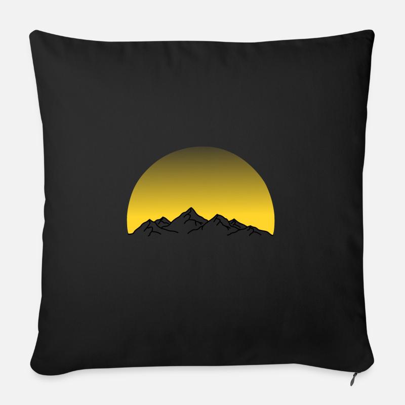 Mountain / Berge - Sofakissenbezug 45 x 45 cm - Schwarz