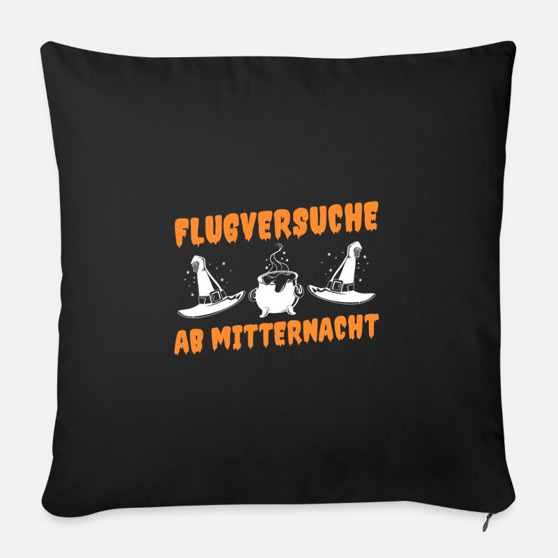 Hexe Hexenbesen Hexenkostüm Halloween - Sofakissenbezug 45 x 45 cm - Schwarz