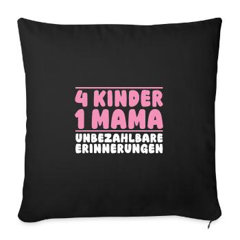 Maman de 4 enfants - Housse de coussin décorative 45 x 45 cm - noir - Devant