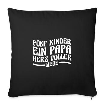 Dad of 5 children - Sofa pillowcase 17,3'' x 17,3'' (45 x 45 cm) - black - Front