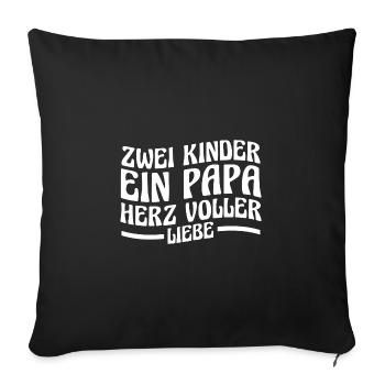 Dad of 2 children - Sofa pillowcase 17,3'' x 17,3'' (45 x 45 cm) - black - Front
