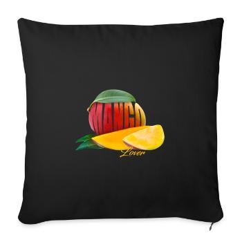 Mango Lover - Das Obst mit Urlaubsfeeling - Sofakissenbezug 45 x 45 cm - Schwarz - Vorne