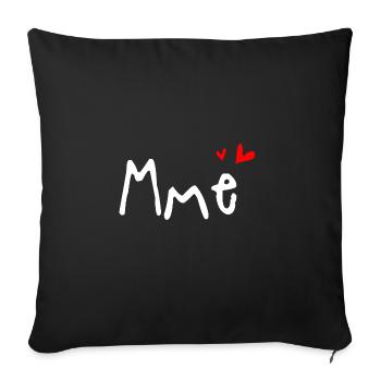 Mme - Mariage - Housse de coussin décorative 45 x 45 cm - noir - Devant