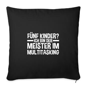 Dad of 5 children - Sofa pillowcase 17,3'' x 17,3'' (45 x 45 cm) - black - Front