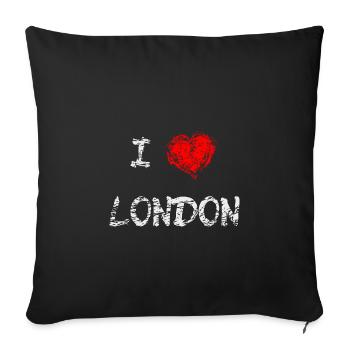 London Liebe Herz Stadt England - Sofakissenbezug 45 x 45 cm - Schwarz - Vorne