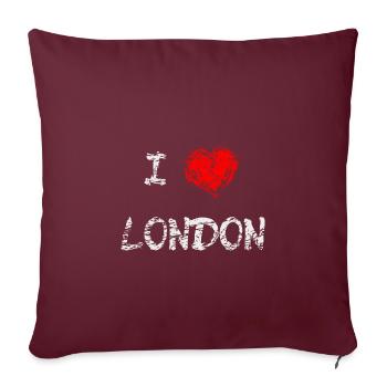 London love heart city England - Sofa pillowcase 17,3'' x 17,3'' (45 x 45 cm) - burgundy - Front