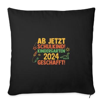Enfant de 8e année de la rentrée maternelle maternelle E - Housse de coussin décorative 45 x 45 cm - noir - Devant