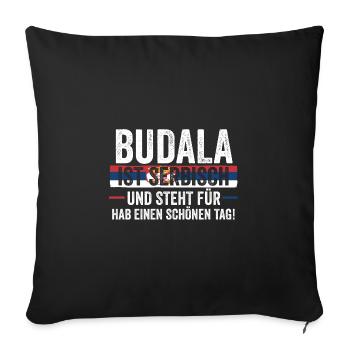 Serbian Serbian Serbia - Sofa pillowcase 17,3'' x 17,3'' (45 x 45 cm) - black - Front