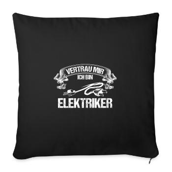 Maître électricien Ingénieur électricien Électricien - Housse de coussin décorative 45 x 45 cm - noir - Devant