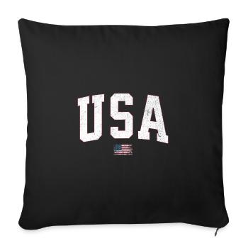 USA Flag Vintage - Sofa pillowcase 17,3'' x 17,3'' (45 x 45 cm) - black - Front