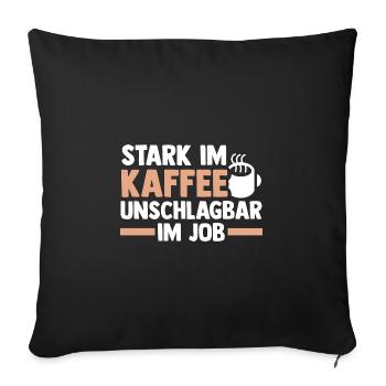 Café Employé Travailleur Collègue de travail - Housse de coussin décorative 45 x 45 cm - noir - Devant