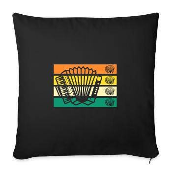 Accordion Player Accordion - Sofa pillowcase 17,3'' x 17,3'' (45 x 45 cm) - black - Front
