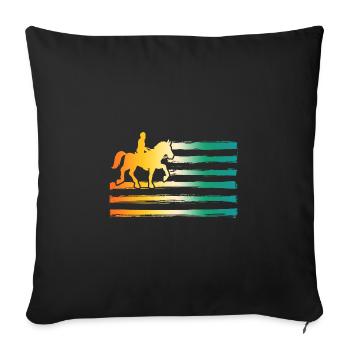 Cheval - Housse de coussin décorative 45 x 45 cm - noir - Devant