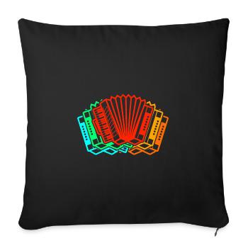 Accordion Player Accordion - Sofa pillowcase 17,3'' x 17,3'' (45 x 45 cm) - black - Front