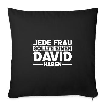 David - Sofa pillowcase 17,3'' x 17,3'' (45 x 45 cm) - black - Front