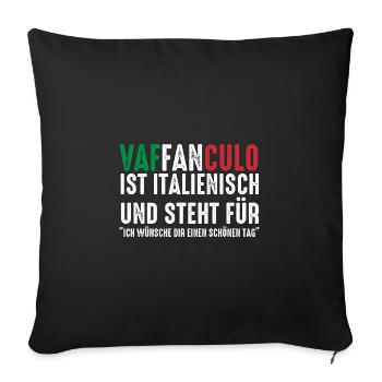 Italie Vaffanculo italien - Housse de coussin décorative 45 x 45 cm - noir - Devant