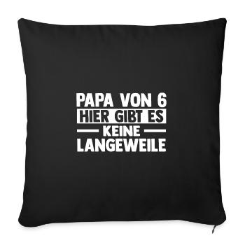 Dad of 6 children - Sofa pillowcase 17,3'' x 17,3'' (45 x 45 cm) - black - Front