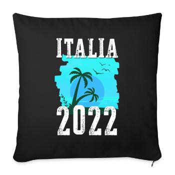 Italia 2022 Palmiers - Housse de coussin décorative 45 x 45 cm - noir - Devant