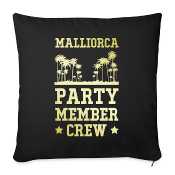 Majorque Party Crew - Housse de coussin décorative 45 x 45 cm - noir - Devant