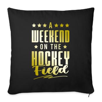 Fin de semaine de hockey sur gazon - Housse de coussin décorative 45 x 45 cm - noir - Devant