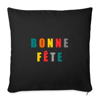 MOTHER'S DAY. HAPPY BIRTHDAY - Sofa pillowcase 17,3'' x 17,3'' (45 x 45 cm) - black - Front