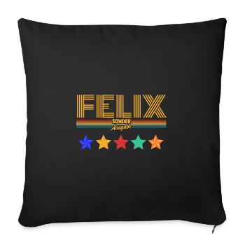 Felix - Sofakissenbezug 45 x 45 cm - Schwarz - Vorne