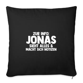 Jonas - Sofakissenbezug 45 x 45 cm - Schwarz - Vorne