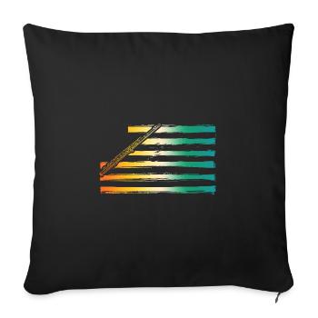 Flute player - Sofa pillowcase 17,3'' x 17,3'' (45 x 45 cm) - black - Front