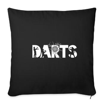 Darts darts players - Sofa pillowcase 17,3'' x 17,3'' (45 x 45 cm) - black - Front