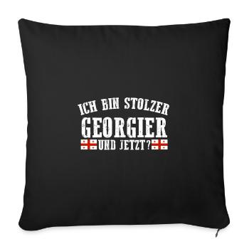 Géorgie géorgienne - Housse de coussin décorative 45 x 45 cm - noir - Devant