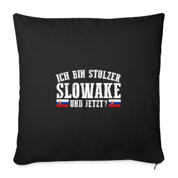 Slovaquie Slovaquie - Housse de coussin décorative 45 x 45 cm - noir - Devant