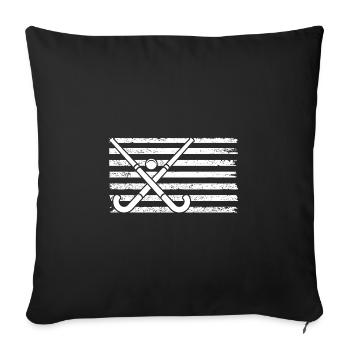 Joueurs de hockey sur gazon Hockey sur gazon - Housse de coussin décorative 45 x 45 cm - noir - Devant
