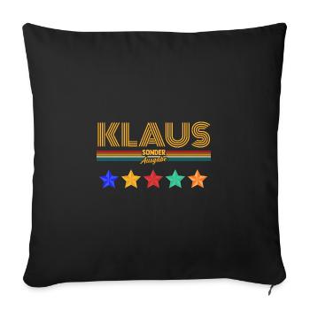 Klaus - Sofakissenbezug 45 x 45 cm - Schwarz - Vorne