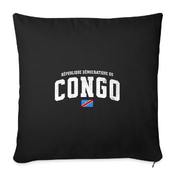 République Démocratique Du Congo - Sofakissenbezug 45 x 45 cm - Schwarz - Vorne