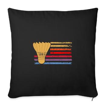 Federball Badminton - Sofa pillowcase 17,3'' x 17,3'' (45 x 45 cm) - black - Front