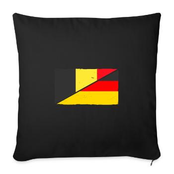Belge Allemagne Belgique - Housse de coussin décorative 45 x 45 cm - noir - Devant