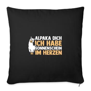 Alpaga - Housse de coussin décorative 45 x 45 cm - noir - Devant