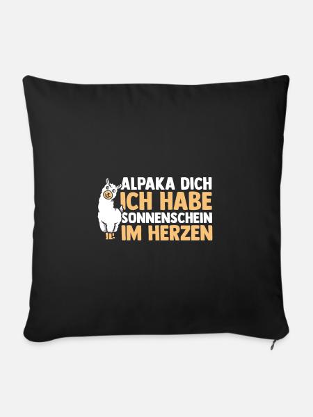 Alpaka - Sofakissenbezug 45 x 45 cm - Schwarz