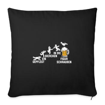 Gepflegt Ein Bierchen In Die Figut Schrauben - Sofakissenbezug 45 x 45 cm - Schwarz - Vorne