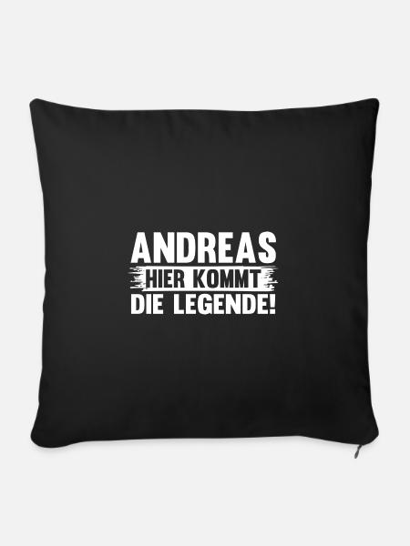 Vorname Andreas - Sofakissenbezug 45 x 45 cm - Schwarz