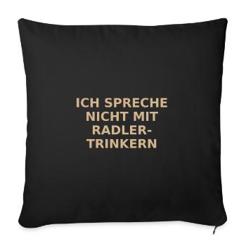 Je ne parle pas aux buveurs de Radler T-shirt - Housse de coussin décorative 45 x 45 cm - noir - Devant