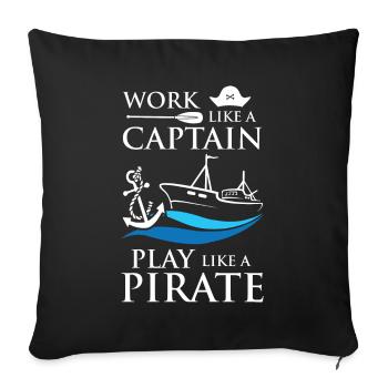 Captain Pirates - Sofa pillowcase 17,3'' x 17,3'' (45 x 45 cm) - black - Front