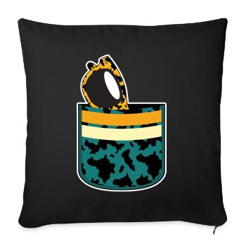 Cadeau Vache Poitrine Poche Lunettes de Soleil Motif Vache - Housse de coussin décorative 45 x 45 cm - noir - Devant