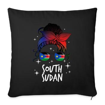 South Sudan - Sofa pillowcase 17,3'' x 17,3'' (45 x 45 cm) - black - Front